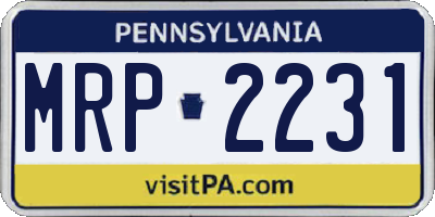 PA license plate MRP2231