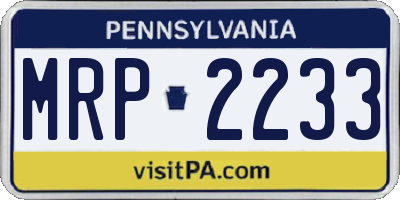 PA license plate MRP2233