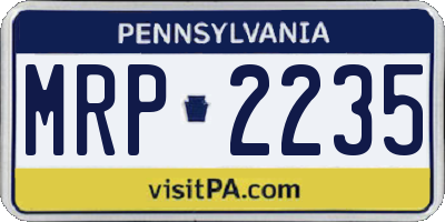 PA license plate MRP2235