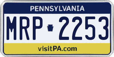 PA license plate MRP2253