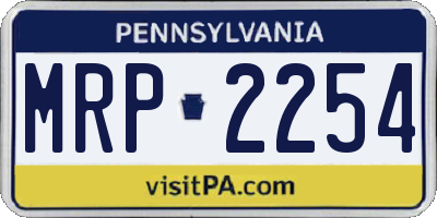 PA license plate MRP2254