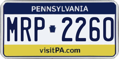 PA license plate MRP2260
