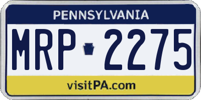 PA license plate MRP2275