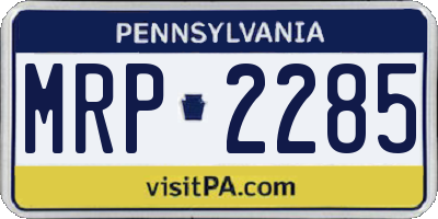 PA license plate MRP2285