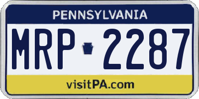 PA license plate MRP2287