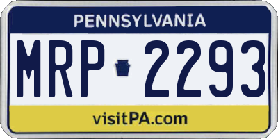 PA license plate MRP2293