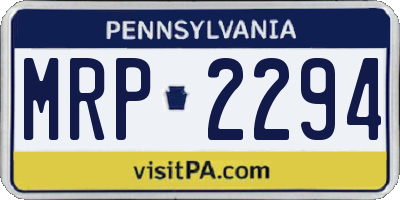 PA license plate MRP2294