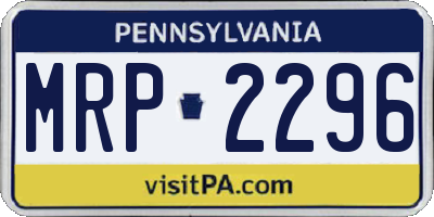 PA license plate MRP2296