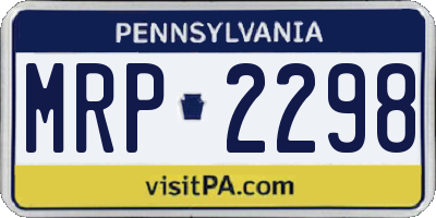 PA license plate MRP2298