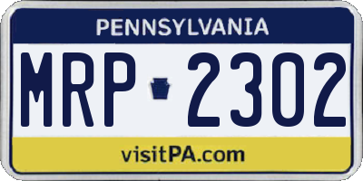 PA license plate MRP2302