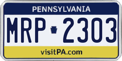 PA license plate MRP2303