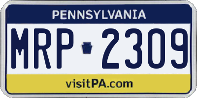 PA license plate MRP2309