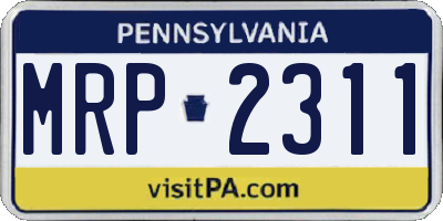 PA license plate MRP2311