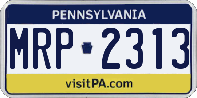 PA license plate MRP2313
