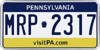 PA license plate MRP2317
