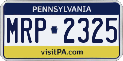 PA license plate MRP2325