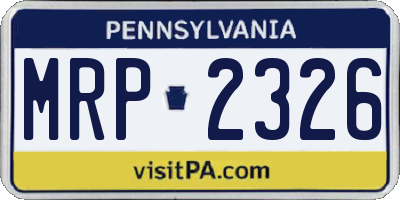 PA license plate MRP2326