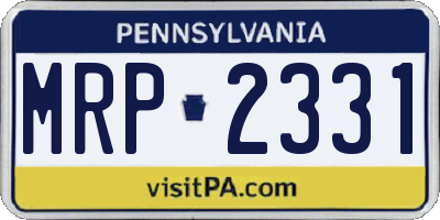 PA license plate MRP2331