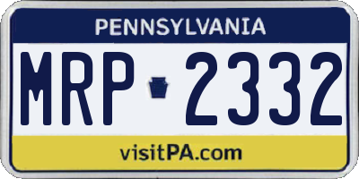 PA license plate MRP2332