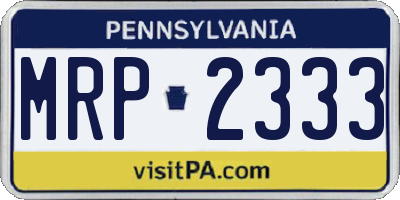PA license plate MRP2333