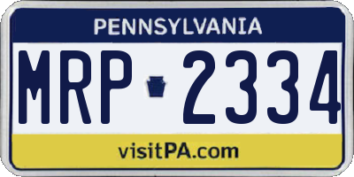 PA license plate MRP2334