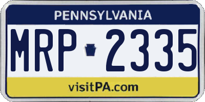 PA license plate MRP2335