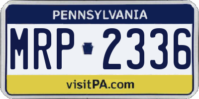 PA license plate MRP2336