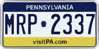 PA license plate MRP2337