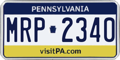 PA license plate MRP2340