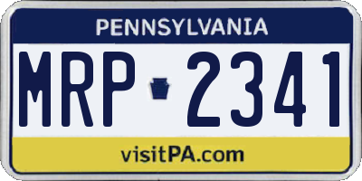 PA license plate MRP2341