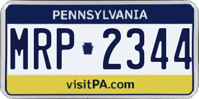 PA license plate MRP2344