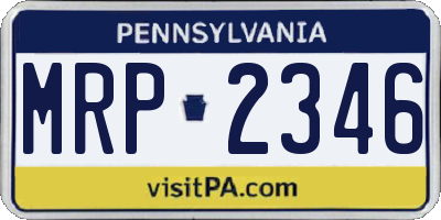PA license plate MRP2346