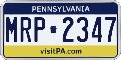 PA license plate MRP2347