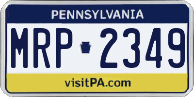 PA license plate MRP2349