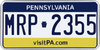 PA license plate MRP2355