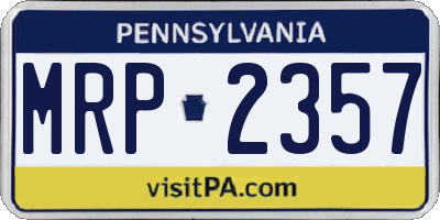 PA license plate MRP2357