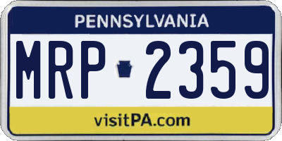 PA license plate MRP2359