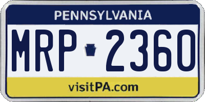 PA license plate MRP2360