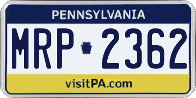 PA license plate MRP2362