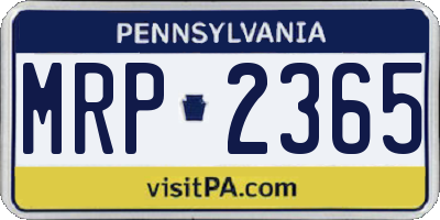 PA license plate MRP2365