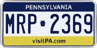PA license plate MRP2369