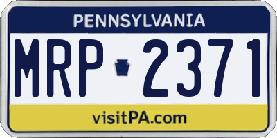 PA license plate MRP2371