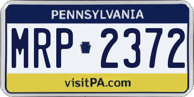 PA license plate MRP2372