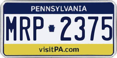 PA license plate MRP2375