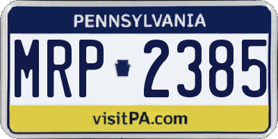 PA license plate MRP2385