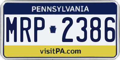 PA license plate MRP2386