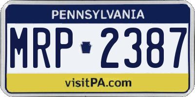 PA license plate MRP2387