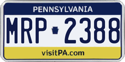 PA license plate MRP2388