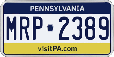 PA license plate MRP2389