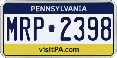 PA license plate MRP2398